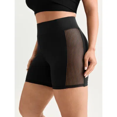 Bloomchic Women's Plus Size Supersoft Lace Coverage Under-shorts Leggings Black Medium Stretch Skinny Fit High