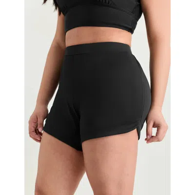 Bloomchic Women's Plus Size Supersoft Skinny High-rise Under-shorts Leggings Black Skinny Fit Mid Rise Casual 