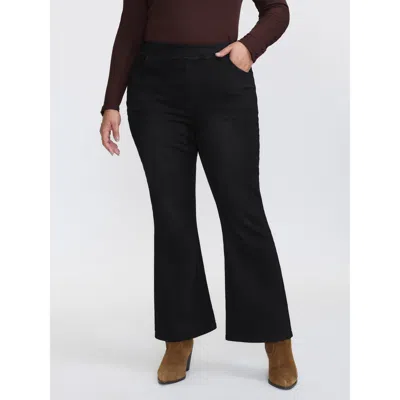 Bloomchic Women's Plus Size Supersoft Stretchy Flared Jeans Denimblack Flared High Stretch 14/1x In Black