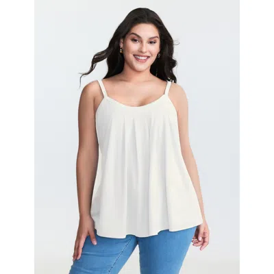 Bloomchic Women's Plus Size Supersoft Stretchy Pleated Tank Top Beige Casual A-line 18-20/2x In Sand