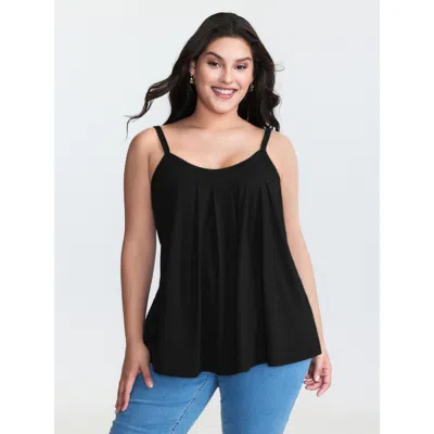 Bloomchic Women's Plus Size Supersoft Stretchy Pleated Tank Top Black Casual A-line 22-24/3x