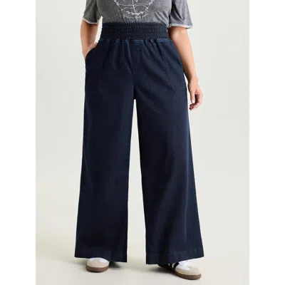 Bloomchic Women's Plus Size Supersoft Stretchy Wide Waistband Jeans Darkindigo 10/m In Purple