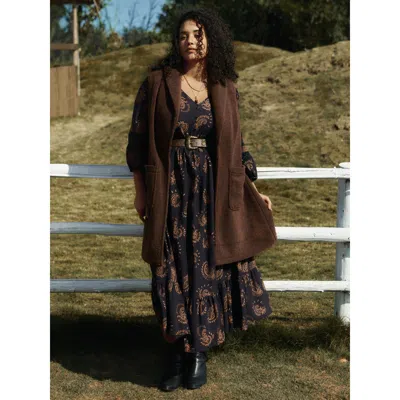 Bloomchic Women's Plus Size Teddy Fleece Lapel Sleeveless Vest Browncoffeecolor Non 22-24/3x