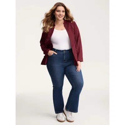 Bloomchic Women's Plus Size Thigh-friendly Moderate Stretch Flare Jeans Bluevintage Not Graphics Non Flared Hi