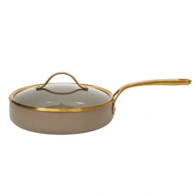 Bloomhouse 10 Inch Heavy Duty Aluminum Premium Pfa Free Ceramic Nonstick Saute/deep Frying Pan Skill In Brown