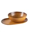Bloomhouse 2 Piece Serving Platter Bowl Set, Service For 2 In Medium Yellow