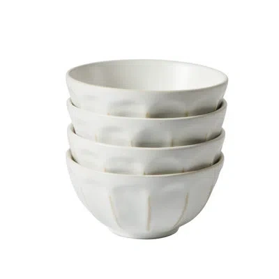 Bloomhouse - 2 Time Oprah's Favorite Things - 6.4 Inch Cereal Bowls Set Of 4 - Scallop Embossed Soup Bowl Set In White