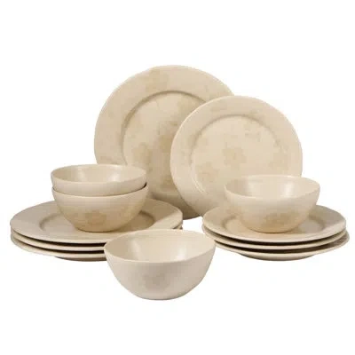 Bloomhouse - 2 Time Oprah's Favorite Things - Made In Portugal Hand Painted Dinnerware Set - Porto Petals 12 Pi In Lily Cream