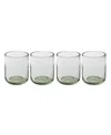 Bloomhouse 4 Pc Handmade 16 oz Dof Tumbler Set In Open Green