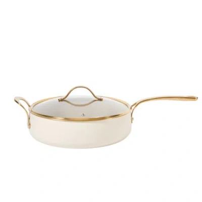 Bloomhouse 6 Qt Heavy Duty Aluminum Premium Pfa Free Ceramic Nonstick Sauté/deep Frying Pan Skillet  In White