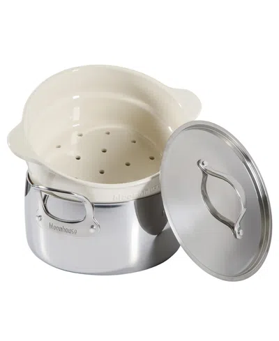 Bloomhouse 6 Qt Stainless Steel Dutch Oven In White