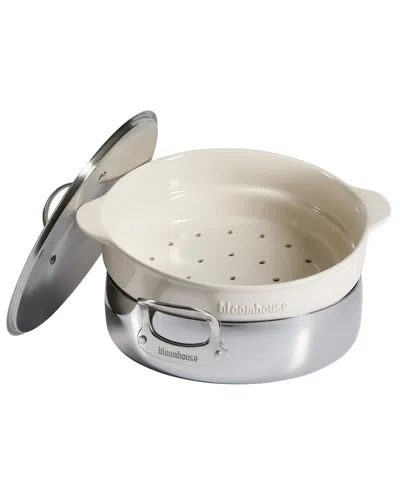 Bloomhouse 6 Qt Stainless Steel Everyday Pan In White