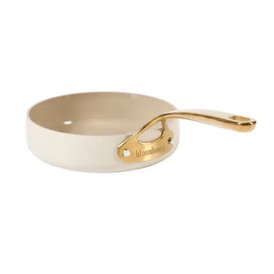 Bloomhouse 8 Inch Heavy Duty Aluminum Premium Pfa Free Ceramic Nonstick Saute/deep Frying Pan Skillet - Linen W In Gold;linen White