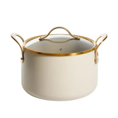 Bloomhouse 8 Quart Stock Pot With Lid, Pfas-free Ceramic Nonstick Dutch Oven, Heavy Duty Aluminum