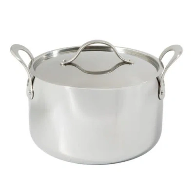 Bloomhouse 8 Quart Tri-ply Stainless Steel Stock Pot With Lid In Silver
