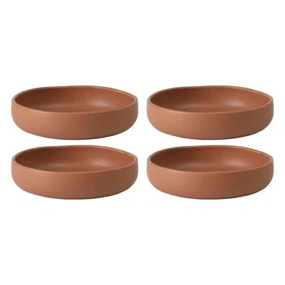 Bloomhouse Corcisa Clay 4 Piece Dinner, Pasta, Meal Bowl Set In Brown