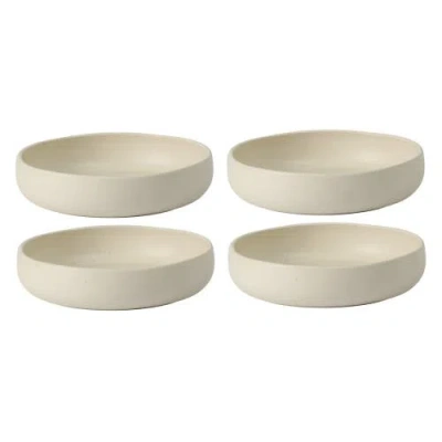 Bloomhouse Corsica Clay 4 Piece Meal, Dinner, Pasta Bowl Set In White