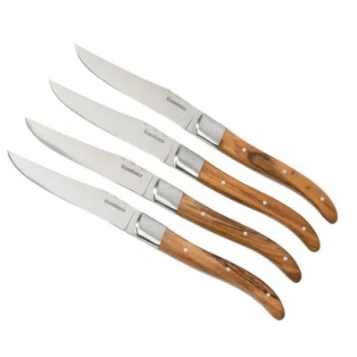 Bloomhouse German Stainless Steel Steak Knife Set In Brown