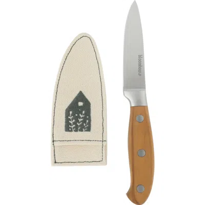 Bloomhouse German Steel Paring Knife W/ Italian Olive Wood Forged Handle In White