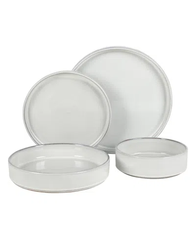 Bloomhouse Moonstone 16 Pc Dinnerware Set, Service For 4 In Open White