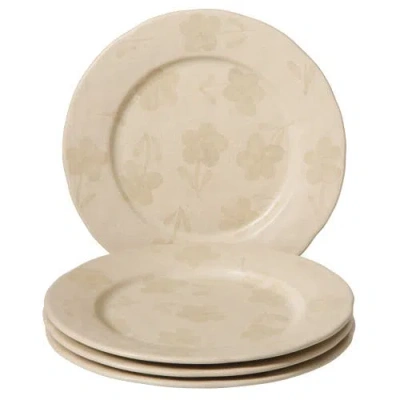 Bloomhouse Porto Petals 10.8 Inch Dinner Plates Set Of 4 In Neutral
