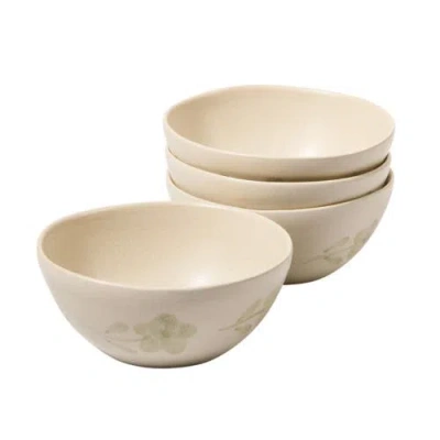 Bloomhouse Porto Petals 6.4 Inch Cereal Bowls Set Of 4 In Neutral