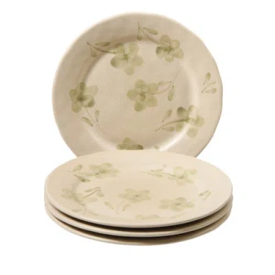 Bloomhouse Porto Petals 8.6 Inch Salad Plates Set Of 4 In Brown