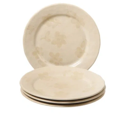 Bloomhouse Porto Petals 8.6 Inch Salad Plates Set Of 4 In Neutral