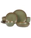 Bloomhouse Reactive Glaze 16-pc Dinnerware Set, Service For 4 In Open Green