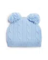 Bloomie's Baby Bloomie's Unisex Cable Knit Cashmere Pom Pom Hat - Baby In Blue