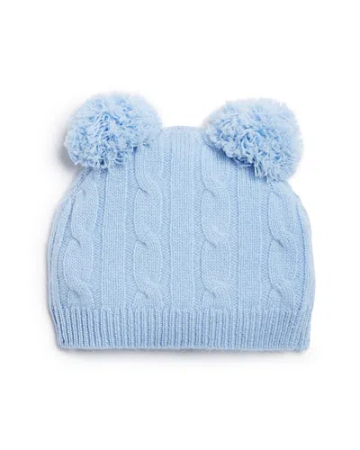 Bloomie's Baby Bloomie's Unisex Cable Knit Cashmere Pom Pom Hat - Baby In Blue
