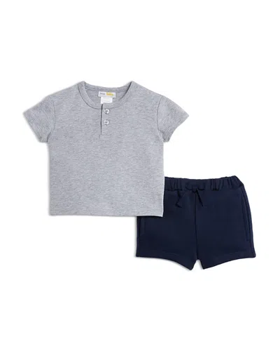 Bloomie's Baby Boys' Button Tee & Shorts Set, Baby - Exclusive In Navy