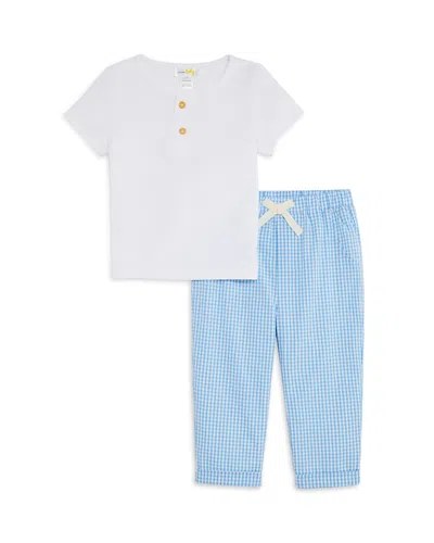 Bloomie's Baby Boys' Henley Tee & Gingham Pants Set, Baby - Exclusive In White