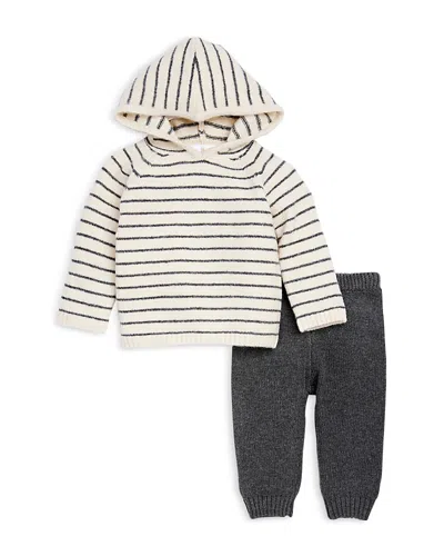 Bloomie's Baby Bloomies Baby Boys' Striped Sweater Hoodie & Pants Set - Baby In Grey