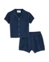 Bloomie's Baby Boys' Textured Sweater Knit Top & Shorts Set, Baby - Exclusive In Navy