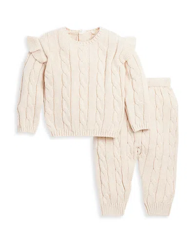 Bloomie's Baby Bloomies Baby Girls' Cable Sweater Knit Top And Leggings Set - Baby In Tan