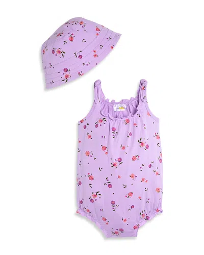 Bloomie's Baby Girls' Floral Romper & Hat Set, Baby - Exclusive In Animal Print