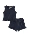 Bloomie's Baby Girls' Knit Gauze Top & Shorts Set, Baby - Exclusive In Navy