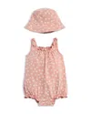 Bloomie's Baby Girls' Slub Knit Romper & Hat Set, Baby - Exclusive In Mauve