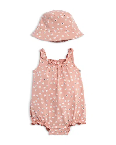 Bloomie's Baby Girls' Slub Knit Romper & Hat Set, Baby - Exclusive In Mauve