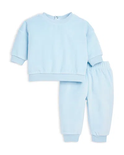 Bloomie's Baby Bloomies Baby Unisex Velour Top & Pants Set - Baby In Light Blue
