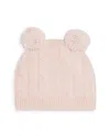 Bloomie's Unisex Cable Knit Cashmere Pom Pom Hat - Baby In Pink