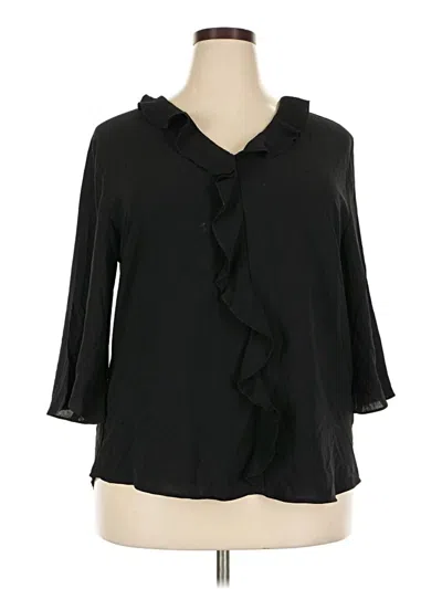 Pre-owned Blooming Jelly 3/4 Sleeve Blouse In Black