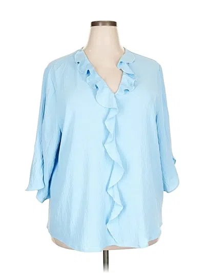 Pre-owned Blooming Jelly 3/4 Sleeve Blouse In Blue
