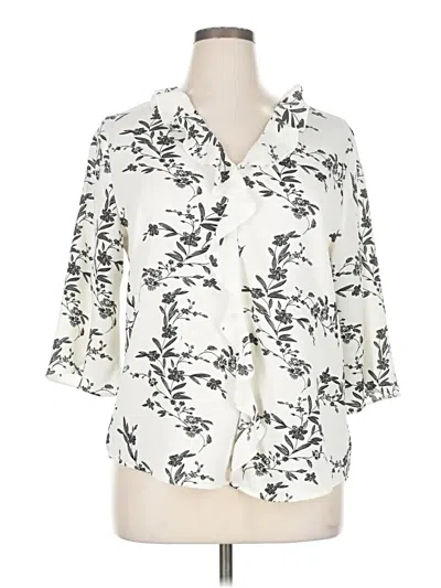 Pre-owned Blooming Jelly 3/4 Sleeve Blouse In White