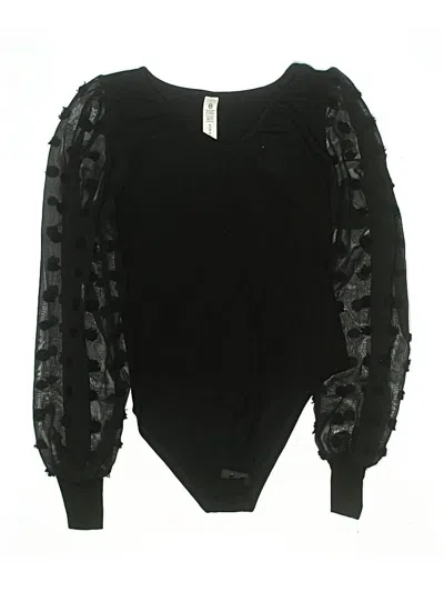 Pre-owned Blooming Jelly Bodysuit In Black