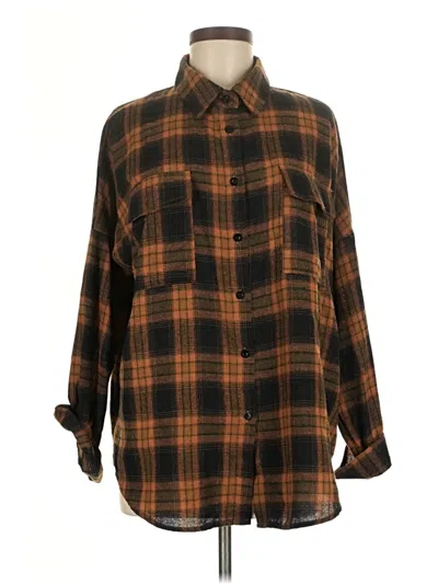 Pre-owned Blooming Jelly Long Sleeve Blouse In Brown