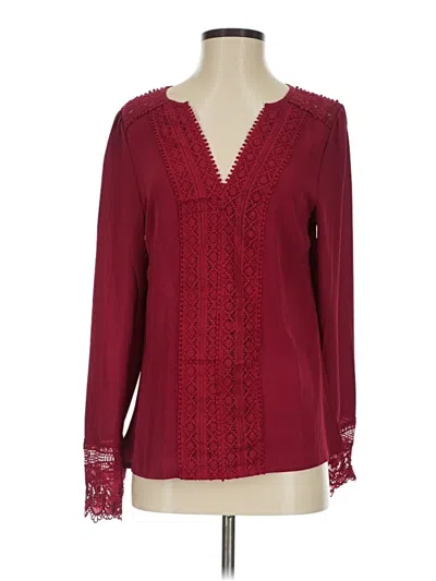 Pre-owned Blooming Jelly Long Sleeve Blouse In Burgundy