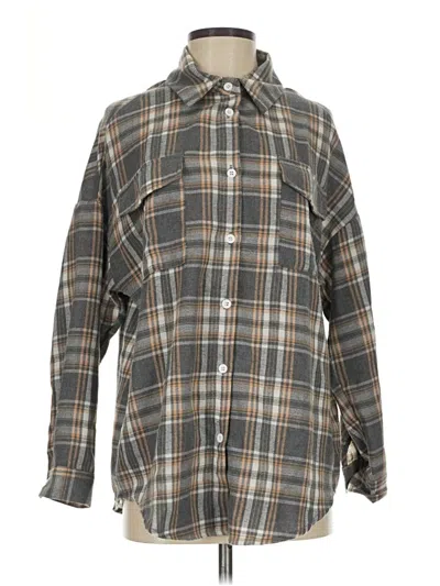 Pre-owned Blooming Jelly Long Sleeve Blouse In Gray