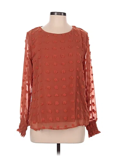 Pre-owned Blooming Jelly Long Sleeve Blouse In Orange